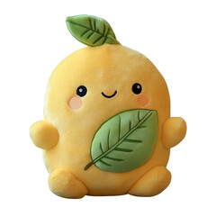 Orange Plush Toy with Facial Features, Transparent PNG for Children's Products or Education...