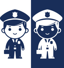 Cute cartoon police officers.