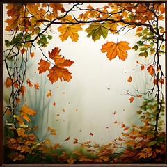 framed foliage natural elements like overhanging 
branches framing a scene of leaves gently falling