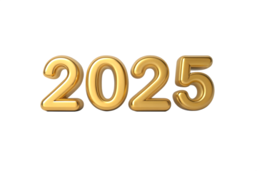 3D Realistic 2025 Digit Text Design for New Year