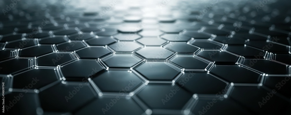 Poster abstract technology background with a hexagonal pattern and connection lines for digital data, innov