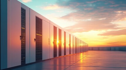 Big facility battery energy storage. copy space for text.