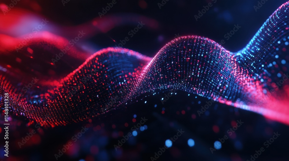 Poster digital heart rhythm wave with medical data visualization and computer technology background