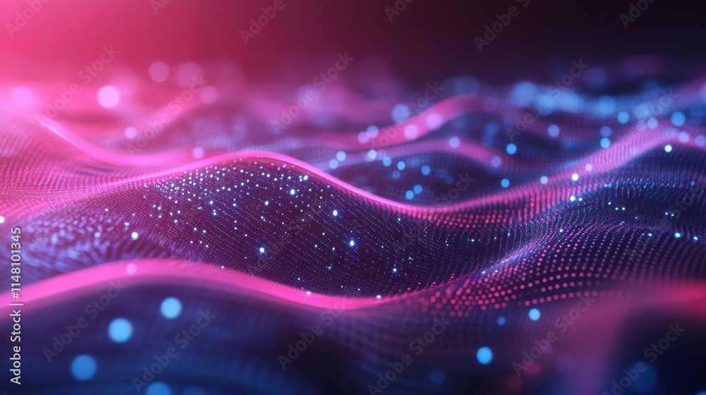 Poster digital heart rhythm wave with medical data visualization and computer technology background