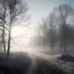 Obraz premium fog in the forest