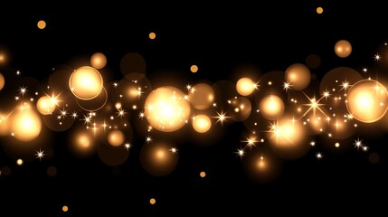 Golden Lights Sparkle Festive Background Design