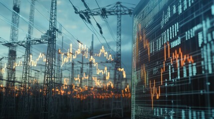 Electricity power grid with stock market graph