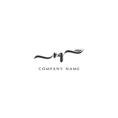 Obraz premium Minimalist NQ Logo Design with Abstract Feather Element