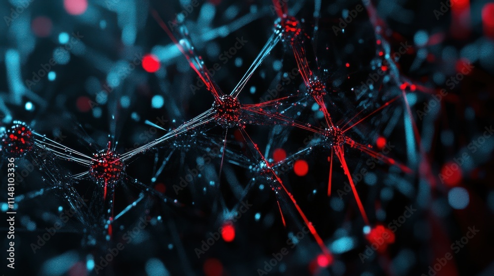 Poster network connection concept. internet communication big data, technology background - 3d rendering.