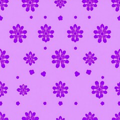 Purple Floral Pattern: A delicate and repeating pattern of stylized purple flowers on a light purple background. Perfect for textile designs, wallpapers, and more.