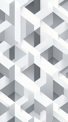 A seamless abstract geometric pattern featuring 3D cubes in monochrome tones, perfect for modern and minimalist design projects.