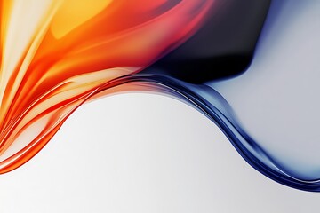 Naklejka premium Abstract Light Background with 3D Smooth Color Waves
