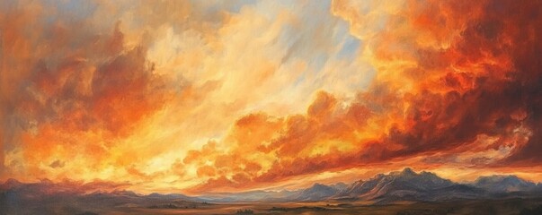 Fototapeta premium Orange Clouds at Sunset