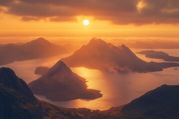 sunset over the mountains