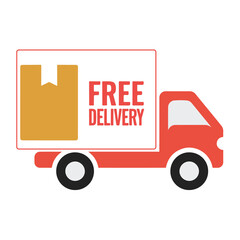 Flat Design Truck Graphic for Delivery, Supply Chain, and Business Concepts