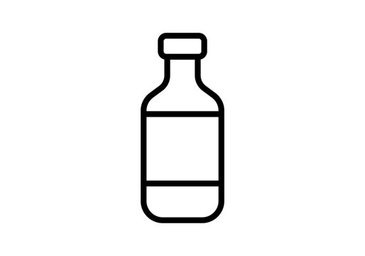 recommend clip art: Icono negro de botella en fondo blanco