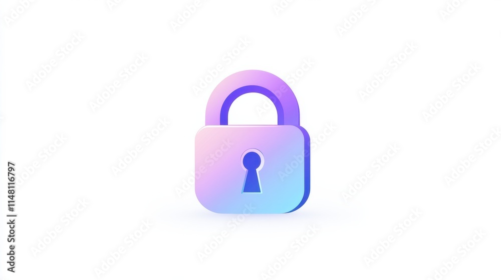 Poster padlock icon. element of cybersecurity icon for mobile concept and web apps. glyph style padlock ico