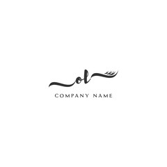 Minimalist OL Logo Design with Abstract Feather Element