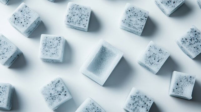 White Spa Sabon with Black Speckles on a Minimalistic Background