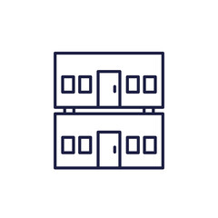 modular houses or prefabricated buildings line icon