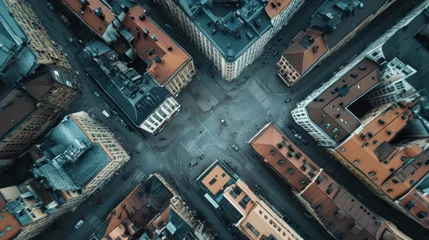Fototapete Rund Stockholm, Sweden. Panoramic aerial view of the city center, From Drone. © Johannes