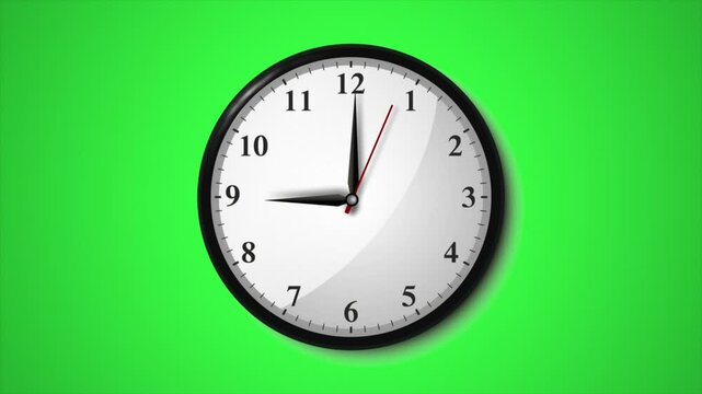Wall Clock with First 30 seconds of 9 o'clock