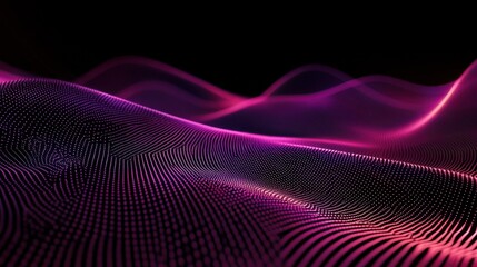 Abstract background Dot and connect line for cyber technology futuristic and network connection concept with dark and grain processed wide screen ratio.