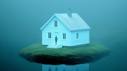 Misty Lake House  Solitude  Mystery  Fog  Waterfront  Cottage  Home  Island  Seclusion  Ca