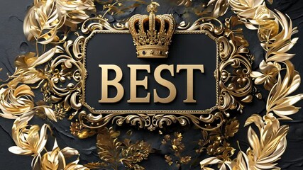 Elegant design: video featuring sophisticated text showcasing word Best, combining refined typography, seamless motion to highlight excellence, simplicity, premium quality in visual presentation.