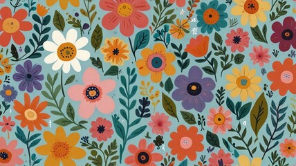 seamless pattern with flowers
