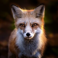 Obraz premium Generated image a fox approaches closer, the camera shifts to an intimate close-up shot of its face