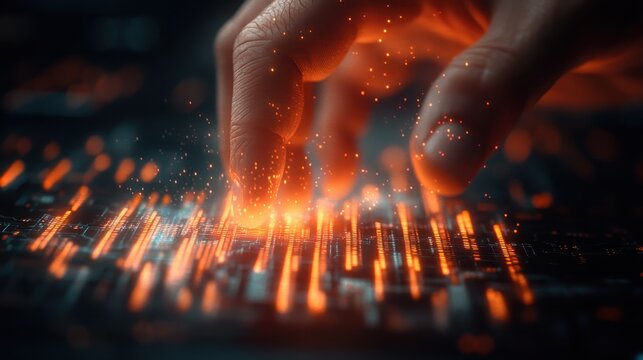 Manager monitoring stock tracking alerts on digital interface, close up, inventory management theme, ethereal, overlay, control room backdrop