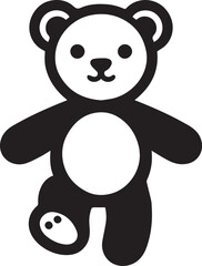 Obraz premium valentine teddy vector, Teddy bear logo illustration, Teddy bear silhouette vector black and white