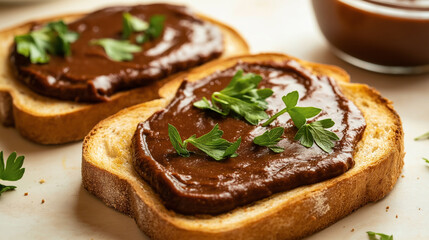 Vegemite on Perfectly Toasted Bread Isolated on Transparent Background - Iconic Australian Spread for Food Photography and Culinary Design