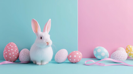 Fototapeta premium Colorful Minimalistic Easter Banne