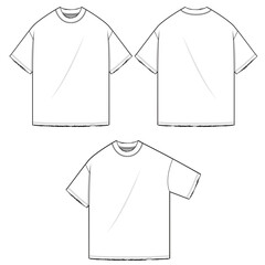 oversized t-shirt short sleeve mockup template clothing vector design