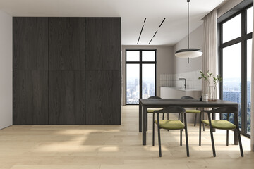 Modern style conceptual interior room 3d illustration