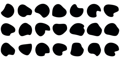 Organic blob shapes. Black color blob set. Random blob shapes eps 10, and white background.