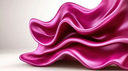 Obraz premium Abstract Magenta Fluid Drape Luxurious 3D Render of Flowing Fabric