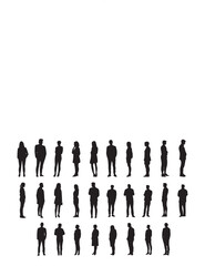 Office Employee Set Silhouette Vector Illustration