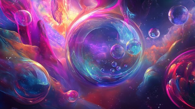  Vibrant Colorful Liquid Bubbles in a Light and Round Formation for Creative and Artistic Visualizations