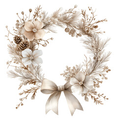 Antique Beige Christmas Clipart Vector Illustration