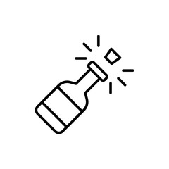 Champagne outline icons, minimalist vector illustration ,simple transparent graphic element .Isolated on white background