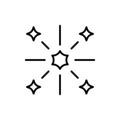 New year fireworks outline icons, minimalist vector illustration ,simple transparent graphic element .Isolated on white background