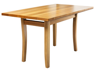 Wooden Dining Table Isolated on White Background. Classic Furniture Design