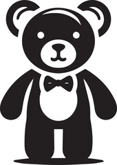 Fototapeta premium valentine teddy vector, Teddy bear logo illustration, Teddy bear silhouette vector black and white