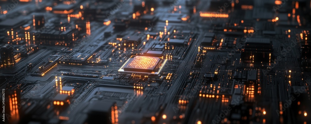 Aufkleber an intelligent quantum computer concept based on the cpu processor and the quantum qubits