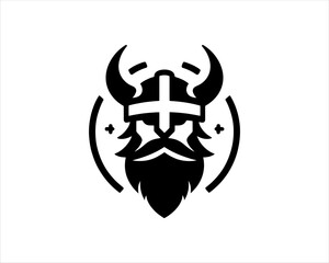 Obraz premium Viking Logo Design Vector Template