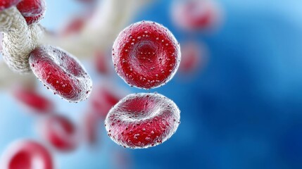 Microscopic Red Blood Cells Flowing in Vein  Hematology  Health  Medical Illustration