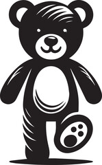 Obraz premium valentine teddy vector, Teddy bear logo illustration, Teddy bear silhouette vector black and white